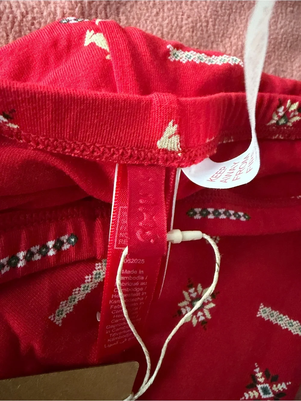 SKIMS Red Holiday Reindeer Pajama Bottoms
